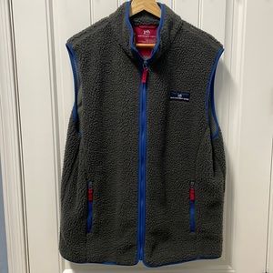 Southern Tide Fleece Vest Gray Size Large